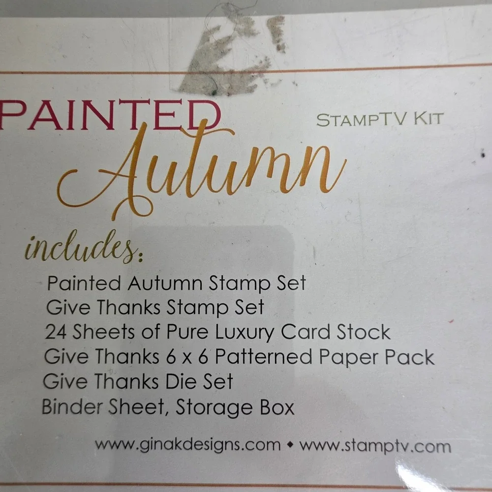 NEW Gina K Designs Painted Autumn StampTV Kit Fall Stamps Dies Paper Crafts